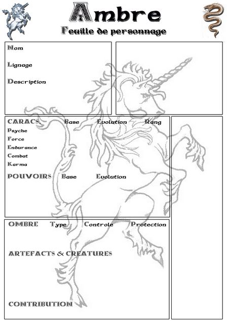 Fiche de perso Ambre