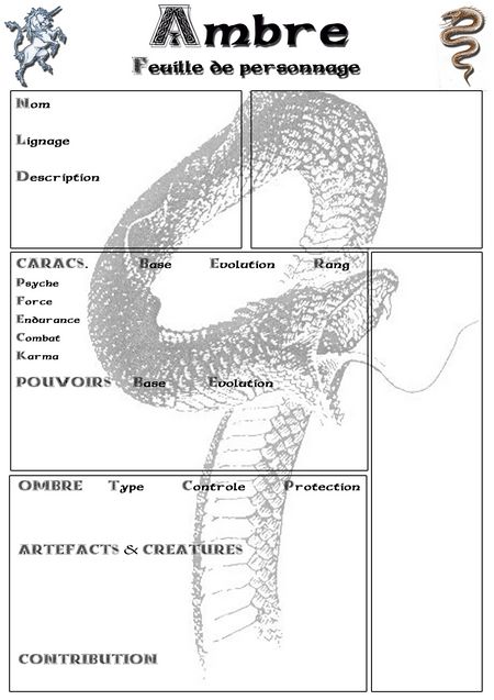 Fiche de perso Ambre