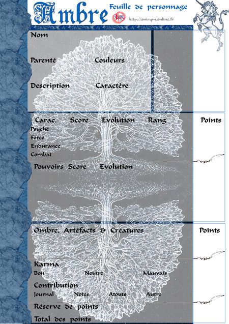 Fiche de perso Ambre